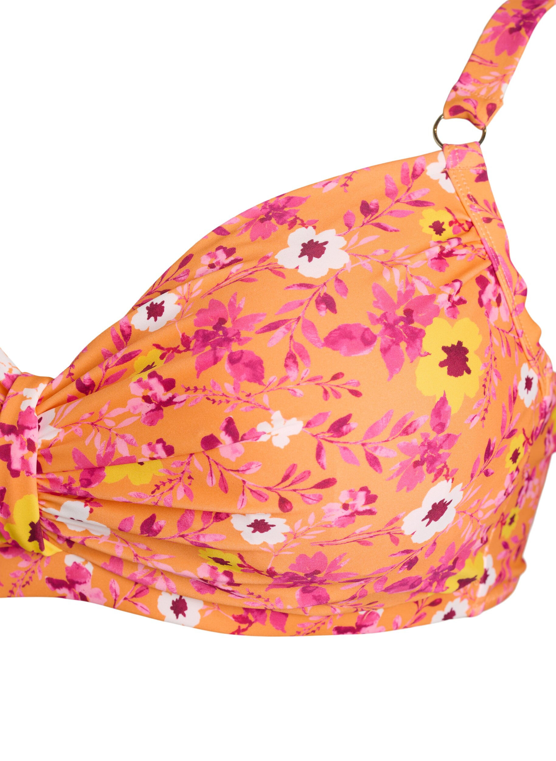 ZizziBikinitopp med bygel och m&ouml;nster, Orange, Packshot image number 2