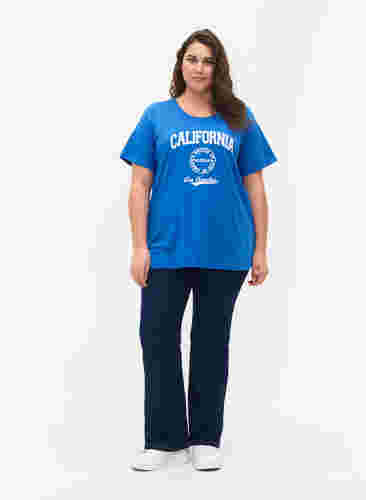 T-shirt från FLASH med tryck, Strong Blue, Model image number 2