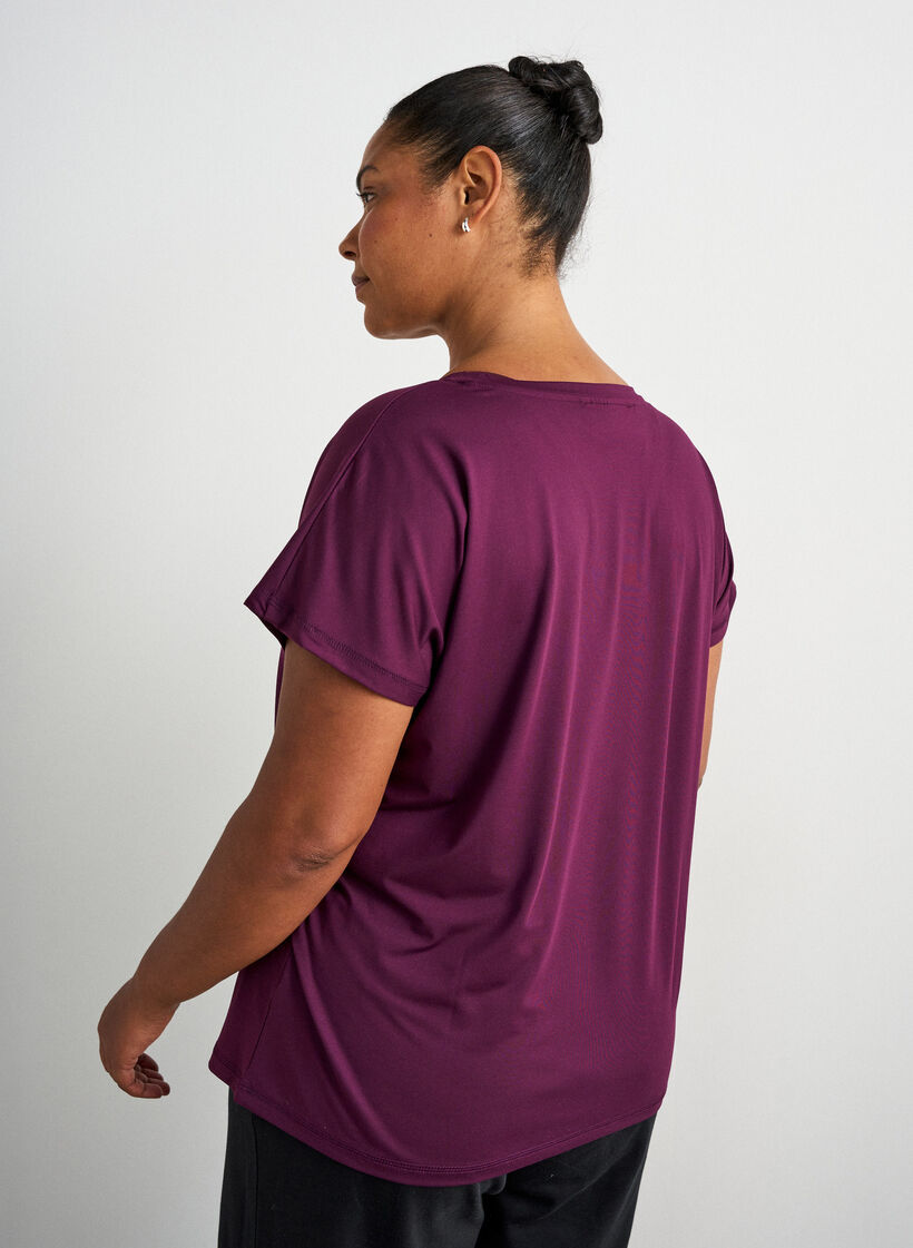 L&ouml;s tr&auml;ningst-shirt med v-ringning, Lila, Model image number 2