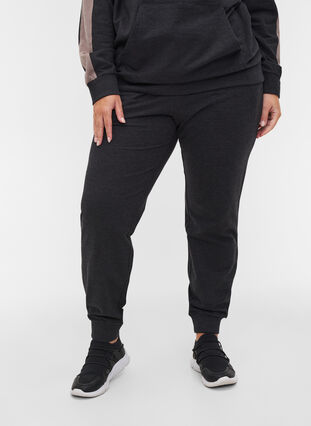 Lösa sweatpants med fickor, Black, Model image number 2