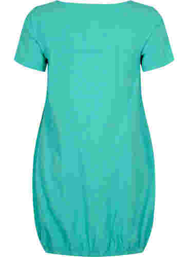 Kortärmad klänning i bomull, Aqua Green, Packshot image number 1
