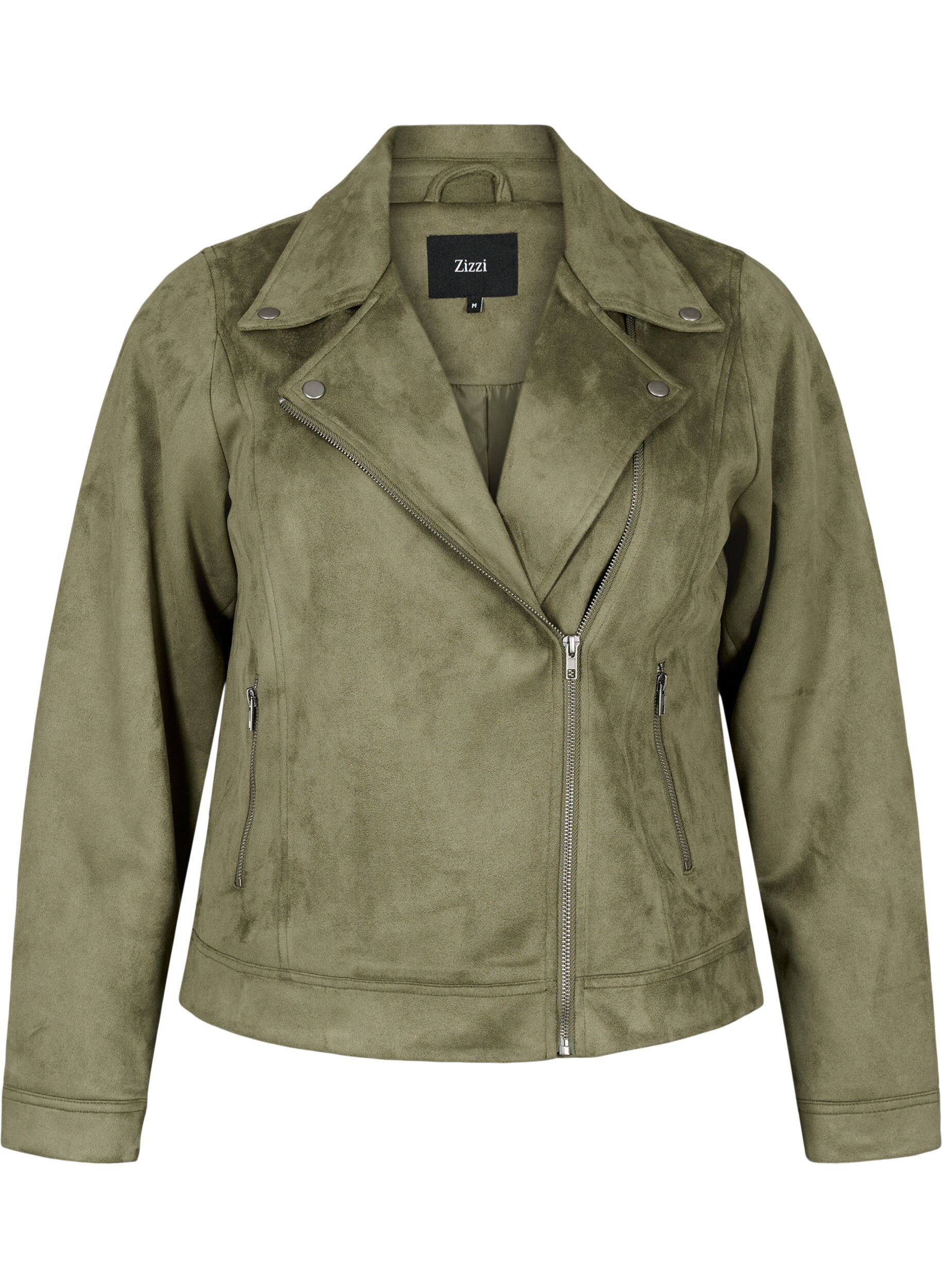 ZizziBikerjacka i mockaimitation, Dusty Olive, Packshot image number 0