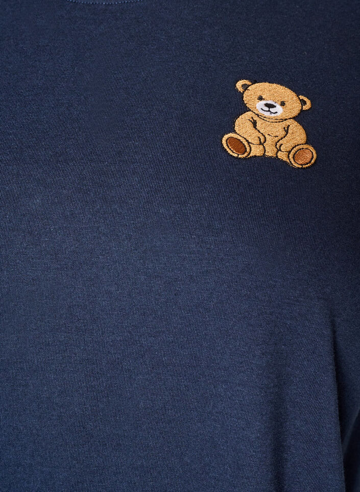 T-shirt i ekologisk bomull med nallebj&ouml;rnsmotiv, Bl&aring;, Packshot image number 2