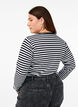 Randig blus med l&aring;nga &auml;rmar, Svart, Model image number 2