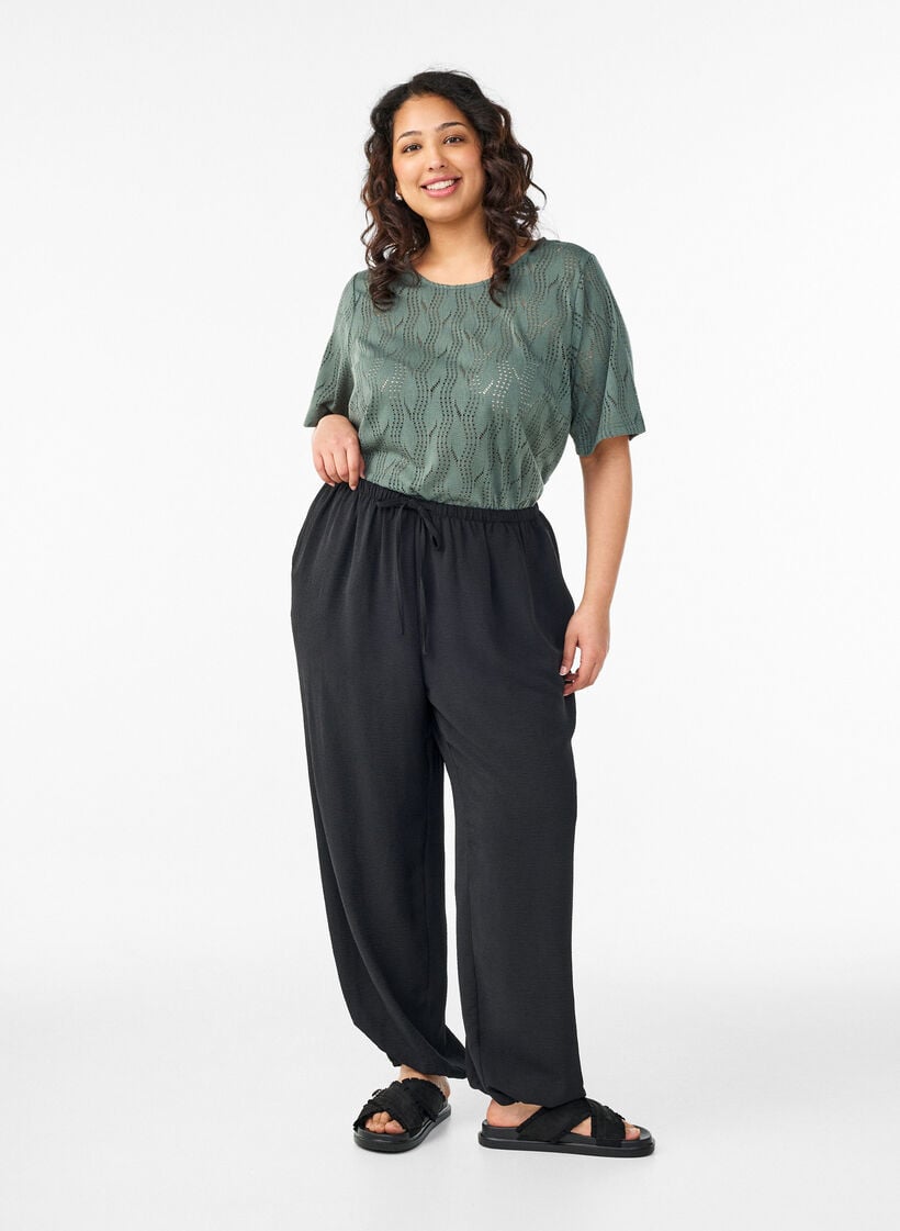 T-shirt i jersey med h&aring;lm&ouml;nster, Gr&ouml;n, Model image number 1