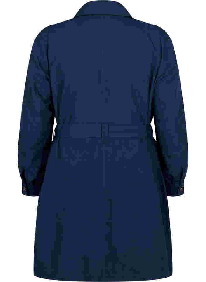 Trenchcoat med bälte och fickor, Navy Blazer, Packshot image number 1