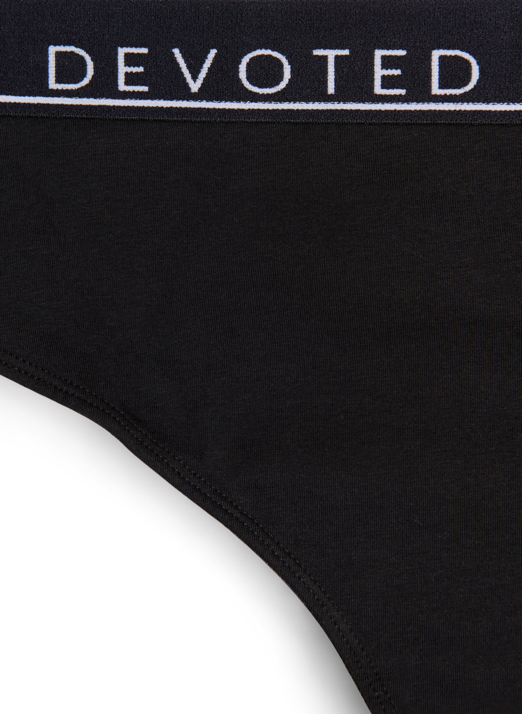 Zizzi Stringtrosa i bomull med normal midjeh&ouml;jd, Svart, Packshot image number 2