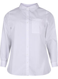 Skjorta i bomullsmix, Bright White, Packshot