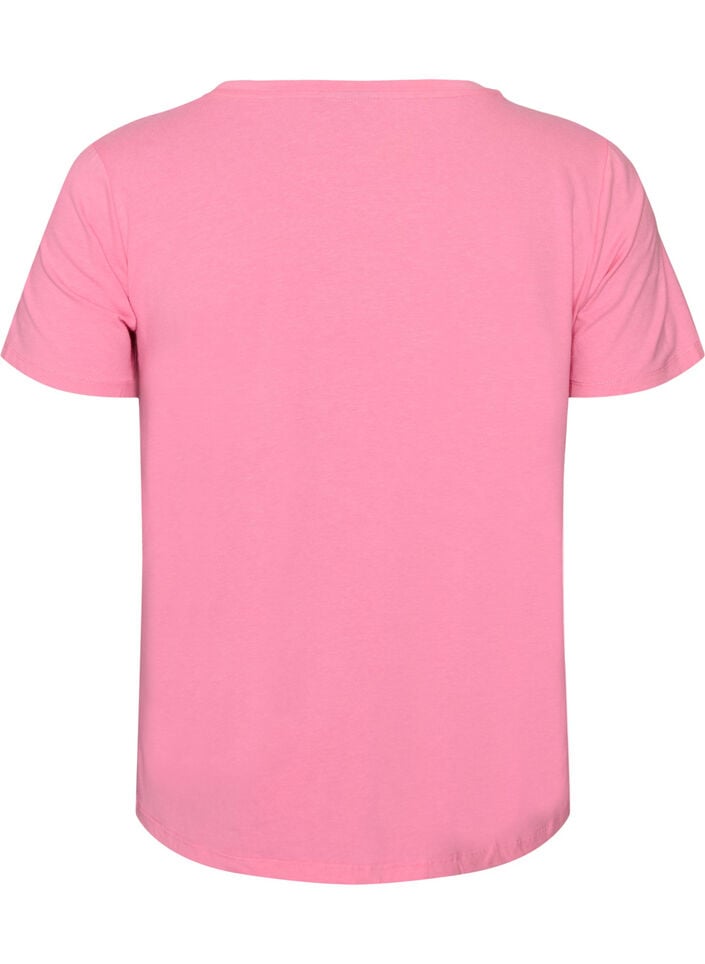 Enf&auml;rgad t-shirt i bomull, Rosa, Packshot image number 1