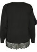 Cardigan med bred spetskant, Svart, Packshot image number 1