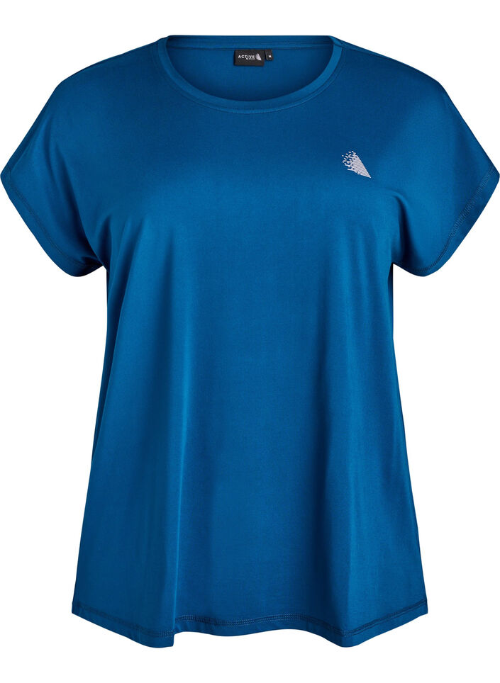 Enf&auml;rgad tr&auml;nings-T-shirt, Bl&aring;, Packshot image number 0