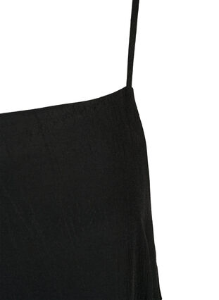 Midiklänning i viskos med tunna band, Black, Packshot image number 2