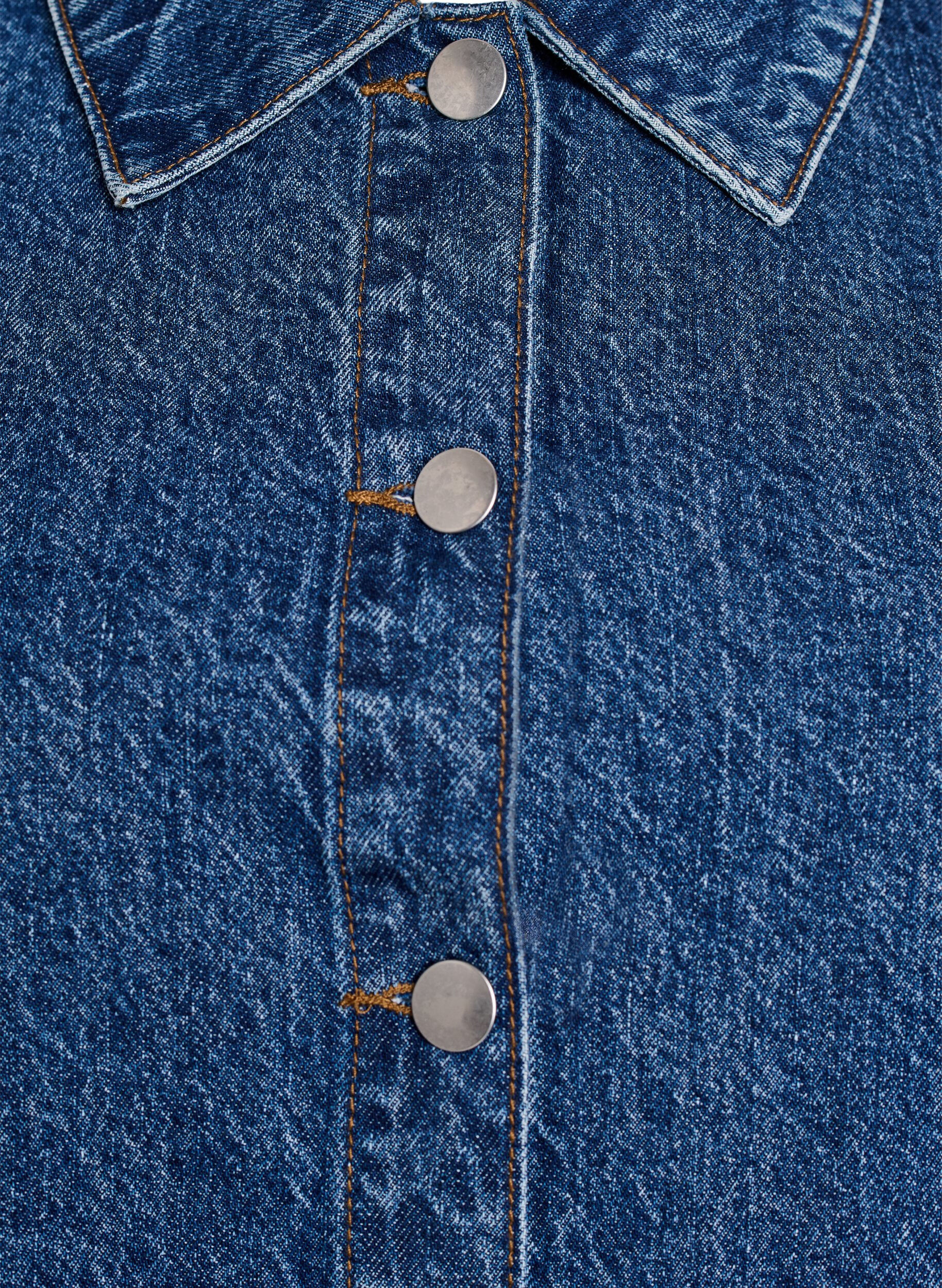 ZizziKort&auml;rmad jeansjacka med kn&auml;ppning, Bl&aring;, Packshot image number 2