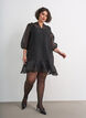 Kort kl&auml;nning i organza med volangkant, Svart, Model image number 1
