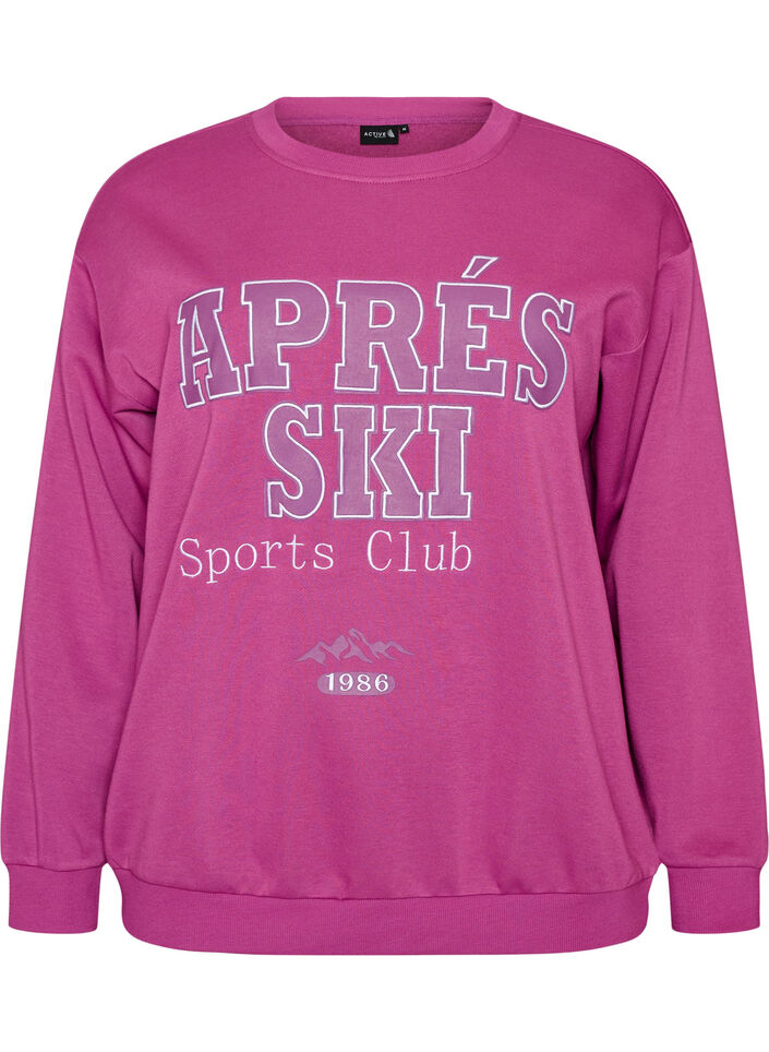 Sweatshirt med texttryck, Lila, Packshot image number 0