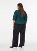 Blus med v&aring;gig struktur och ballongform, Gr&ouml;n, Model image number 2