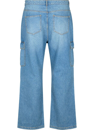 Löst sittande jeans med cargo-fickor, Light blue, Packshot image number 1