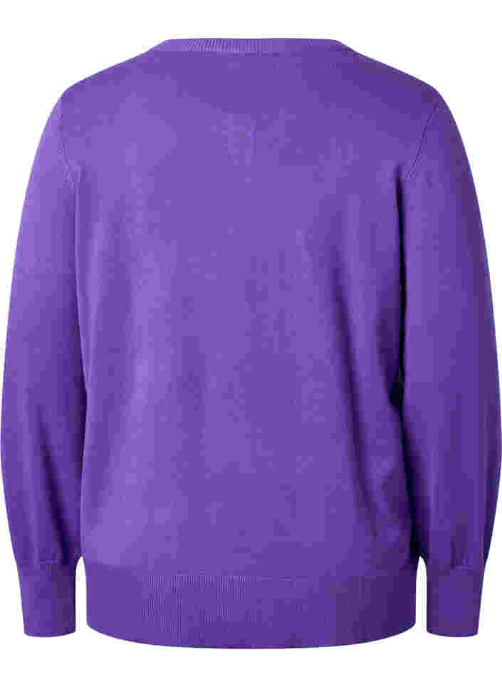 Ribbad kofta med knappar, Purple Opulence, Packshot image number 1