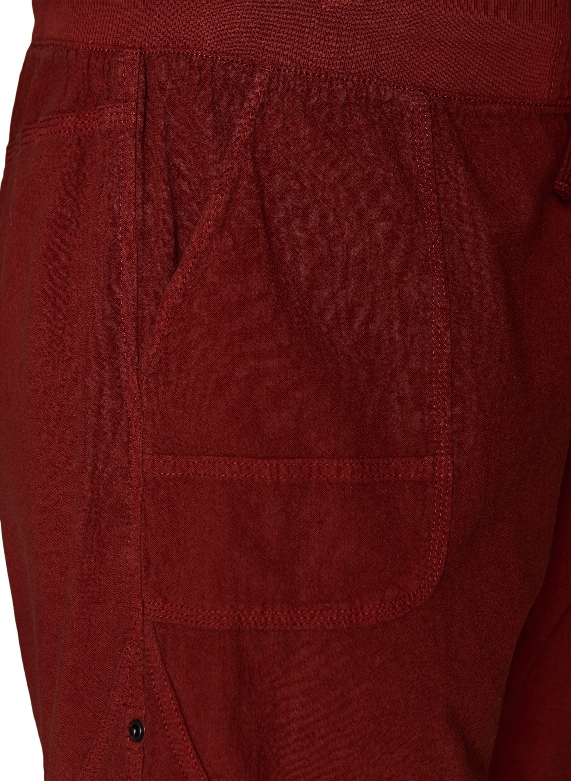 ZizziL&ouml;sa shorts i bomull med fickor, R&ouml;d, Packshot image number 2