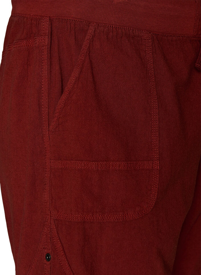 L&ouml;sa shorts i bomull med fickor, R&ouml;d, Packshot image number 2