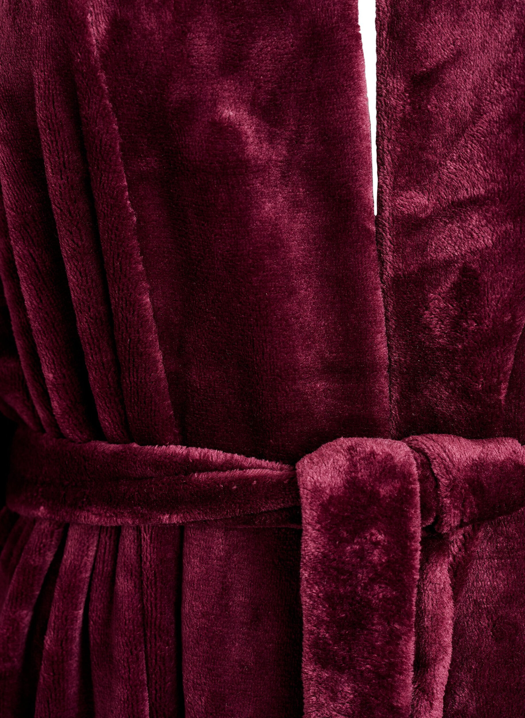 ZizziMorgonrock i mjuk velour med fickor, M&ouml;rk Bordeaux, Packshot image number 2