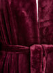 Morgonrock i mjuk velour med fickor, M&ouml;rk Bordeaux, Packshot image number 2