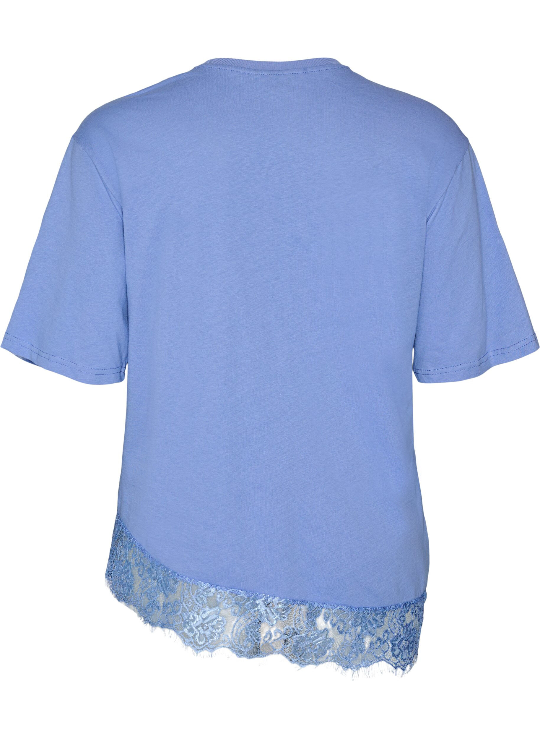 ZizziT-shirt med asymmetrisk spetskant, Lila, Packshot image number 1