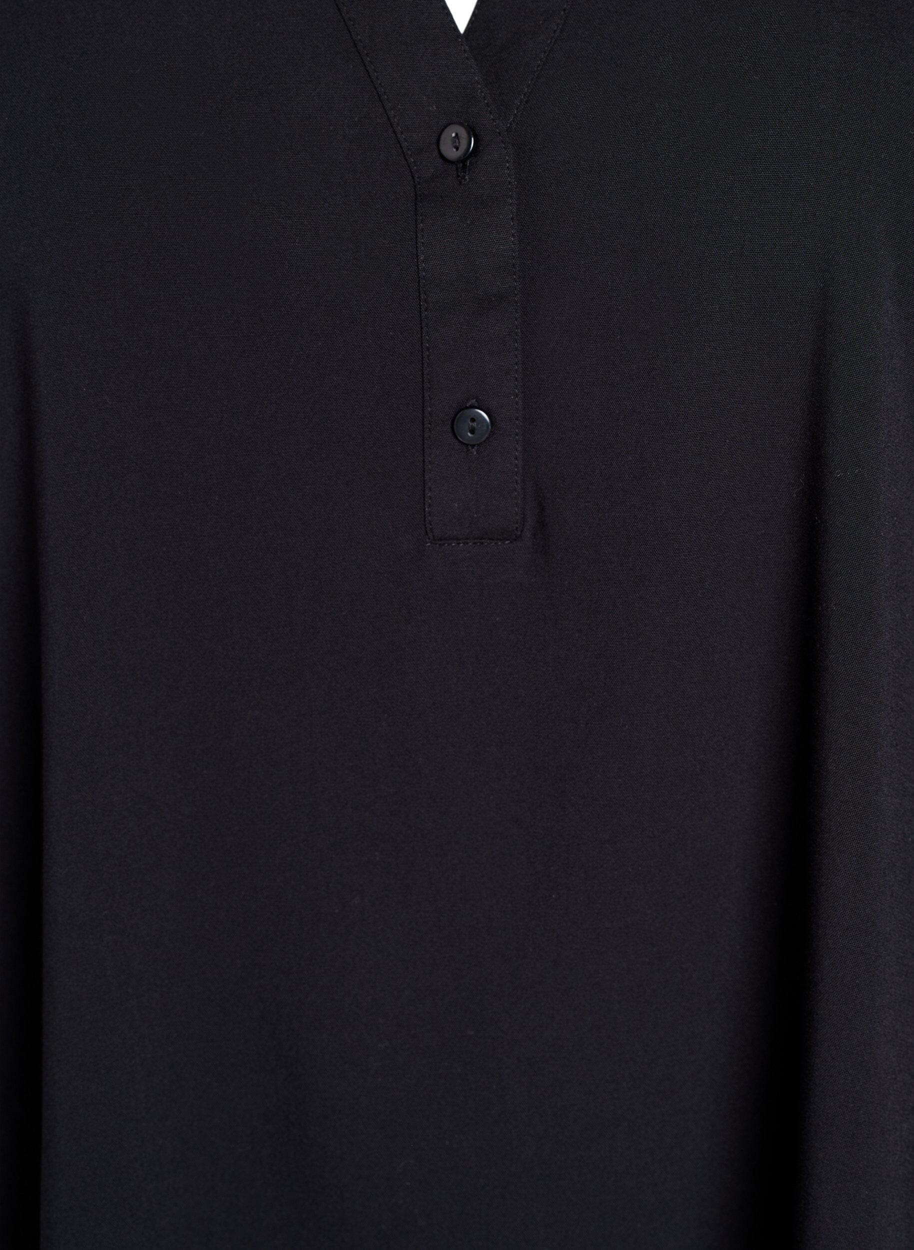 Zizzi&Auml;rml&ouml;s viskosblus, Svart, Packshot image number 2