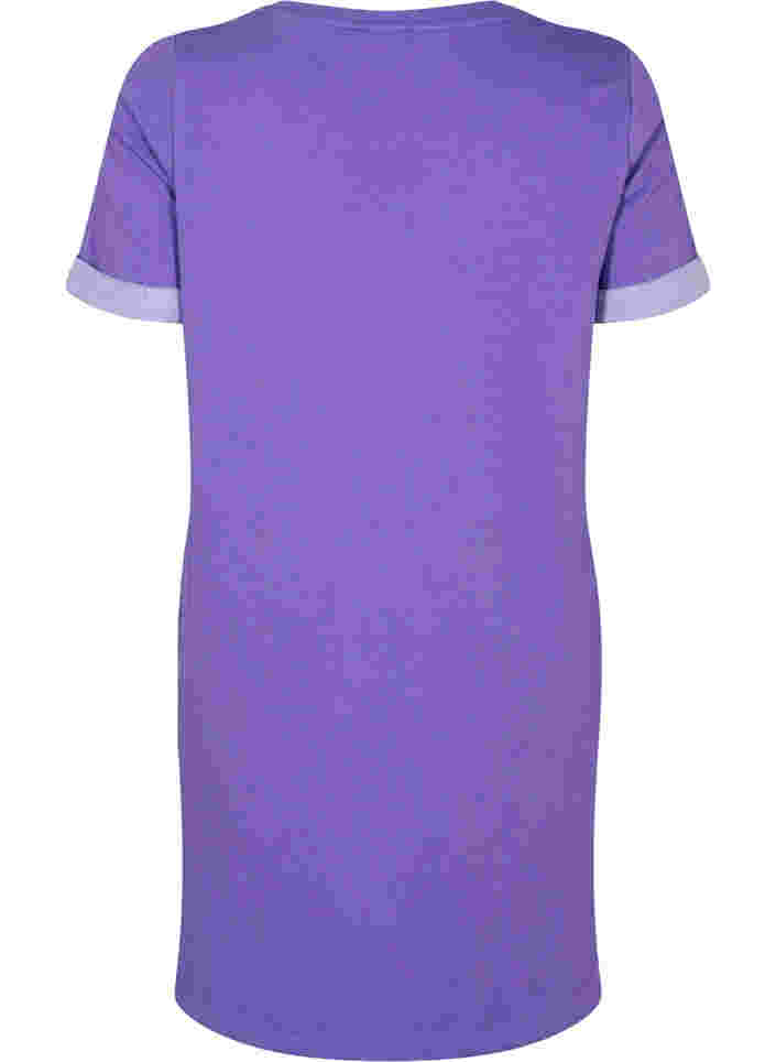 Sweatshirtklänning med korta ärmar och slits, Ultra Violet, Packshot image number 1