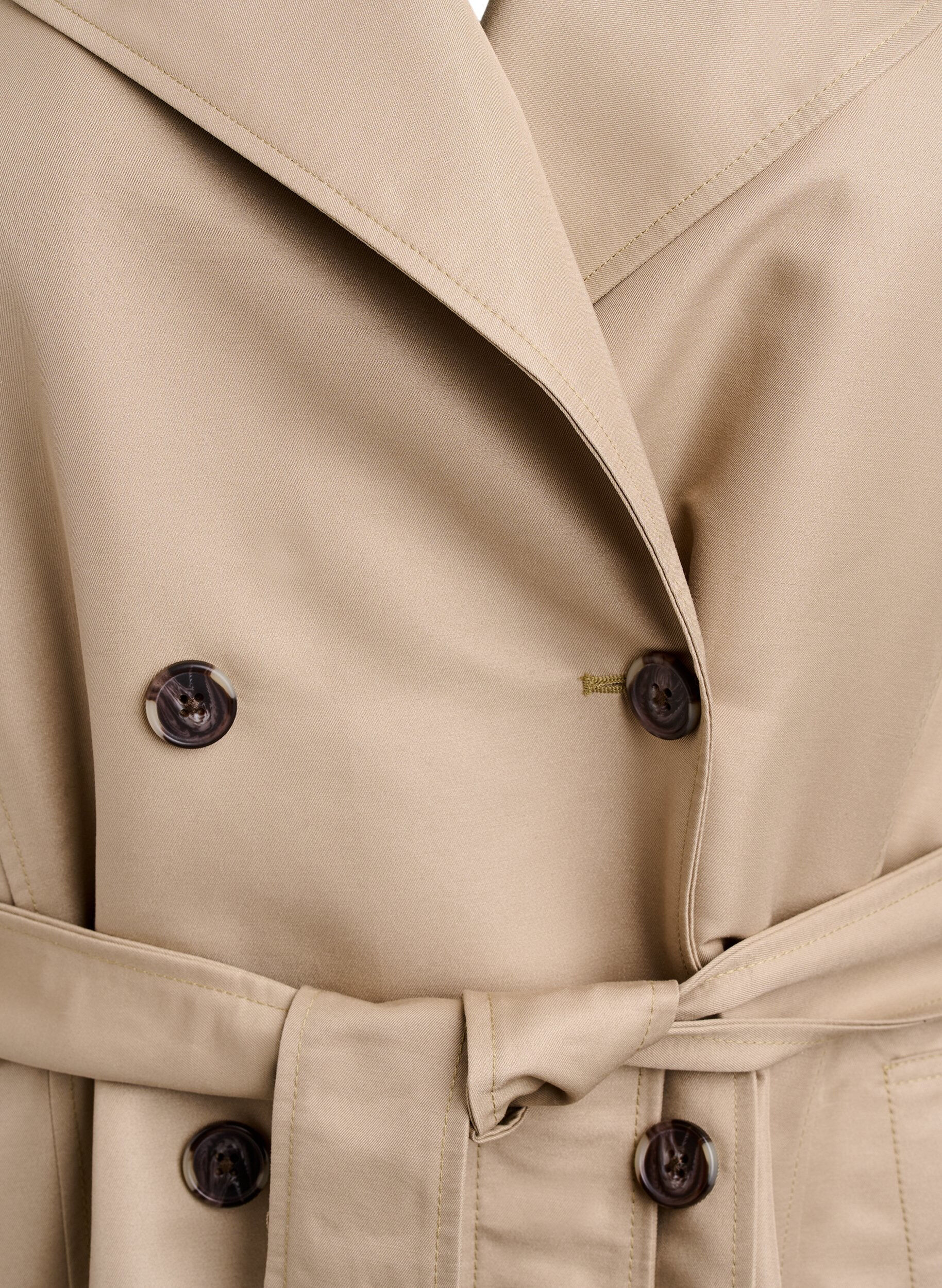 Zizzi Kort trenchcoat med sk&auml;rp, Beige, Packshot image number 2