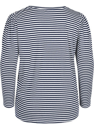 Randig tröja med långa ärmar, N. Sky/White Stripe, Packshot image number 1