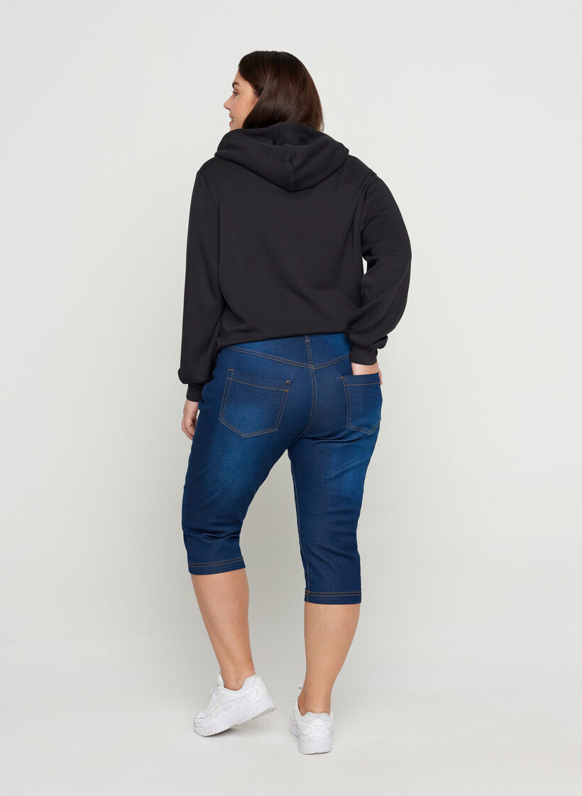 Slim fit Emily capri-jeans, Blå, Model image number 1