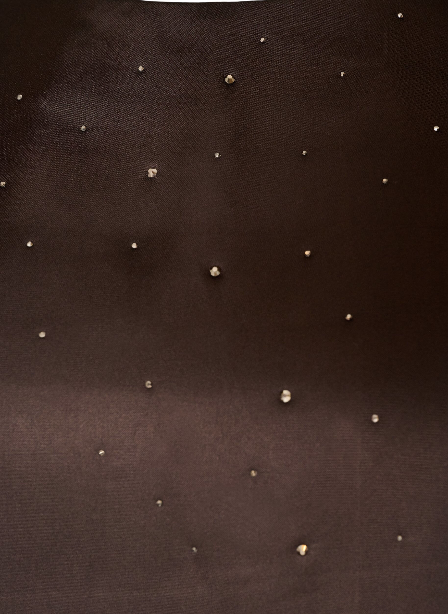 ZizziSatinblus med strass och armb&aring;gsl&aring;nga &auml;rmar, Brun, Packshot image number 2