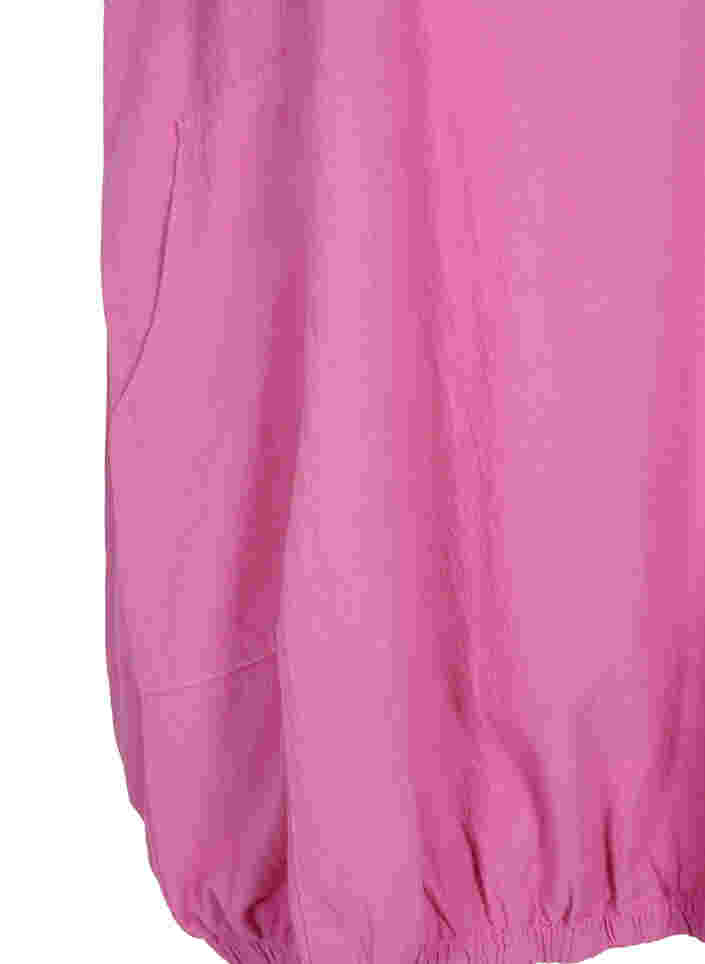 Ärmlös klänning i bomull, Cyclamen, Packshot image number 3