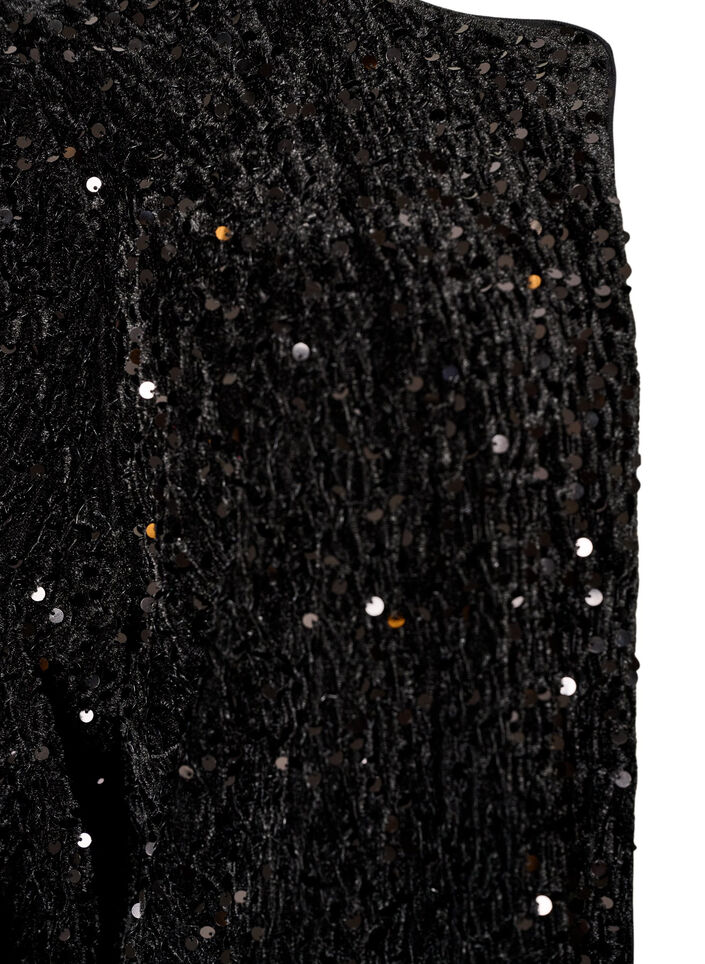 Cardigan med paljetter och 3/4-&auml;rmar, Svart, Packshot image number 2