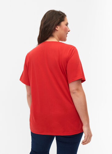 T-shirt från FLASH med tryck, High Risk Red, Model image number 1