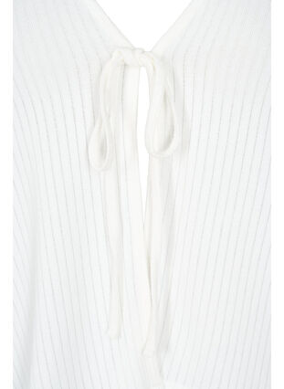 Ribbstickad cardigan med snörning, White, Packshot image number 2