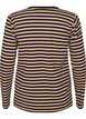 Randig blus med l&aring;nga &auml;rmar, Brun, Packshot image number 1