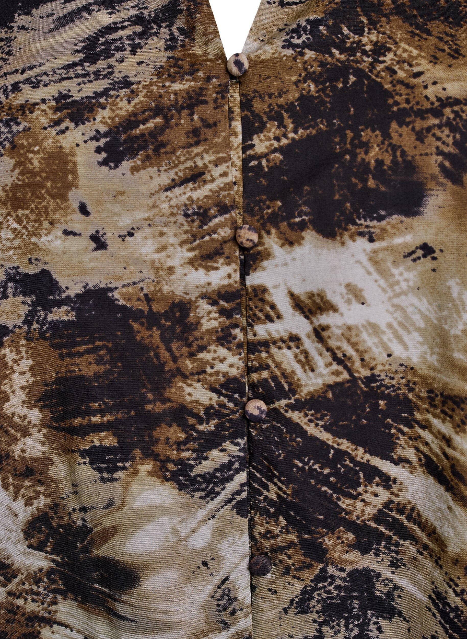 Zizzi Blus med tryck och knappar, Gr&ouml;n, Packshot image number 2