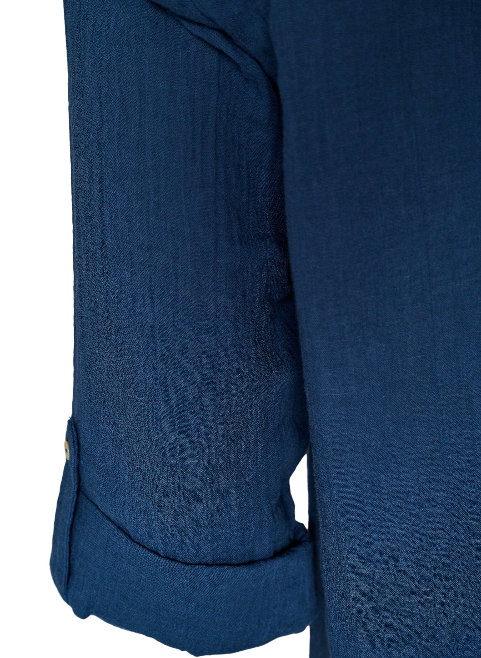 ZizziTunika i bomullsmuslin med broderie anglaise, Bl&aring;, Packshot image number 3