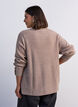 Stickad blus med ribbstruktur och knappdetaljer, Beige, Model image number 2
