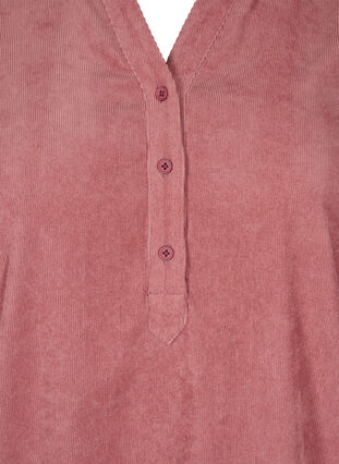 Sammetsklänning med 3/4 ärmar och knappar, Deco Rose, Packshot image number 2
