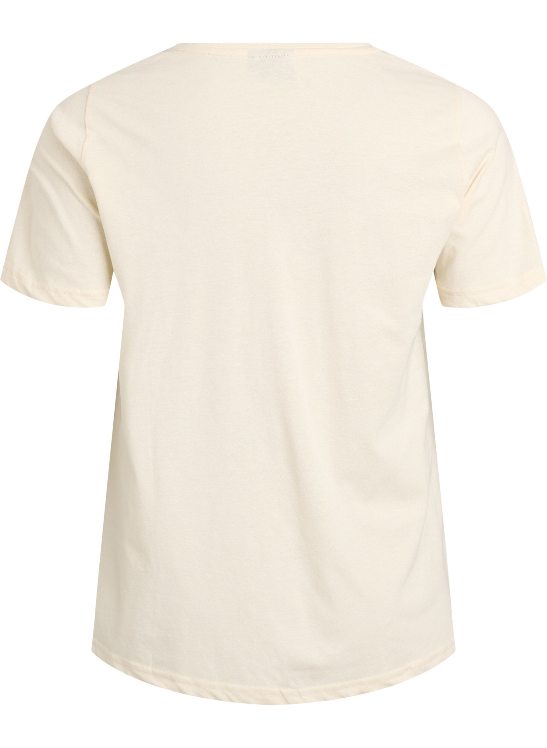 ZizziT-shirt med tryck, Vanilla, Packshot image number 1