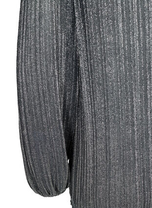 Glittrig tunika med smock, Black w. Silver, Packshot image number 3