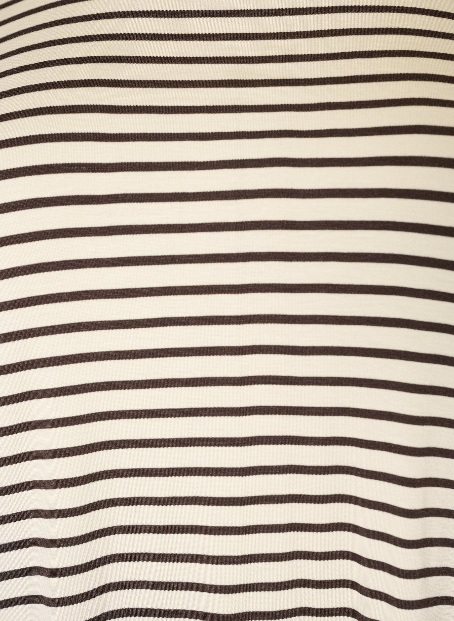 ZizziT-shirt i TENCEL&trade; Lyocell med r&auml;nder, Brun, Packshot image number 2