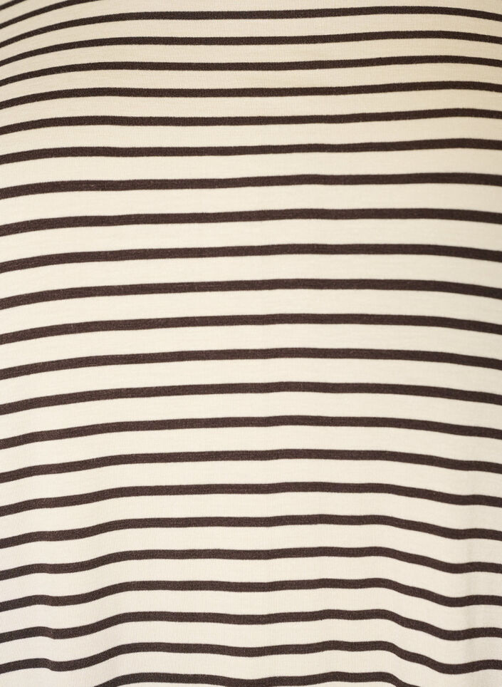 T-shirt i TENCEL&trade; Lyocell med r&auml;nder, Brun, Packshot image number 2