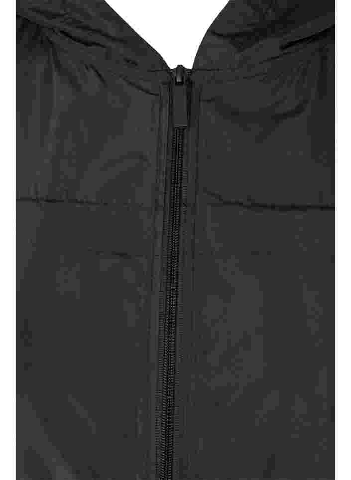 Sportjacka med blixtlås och reflex, Black, Packshot image number 2