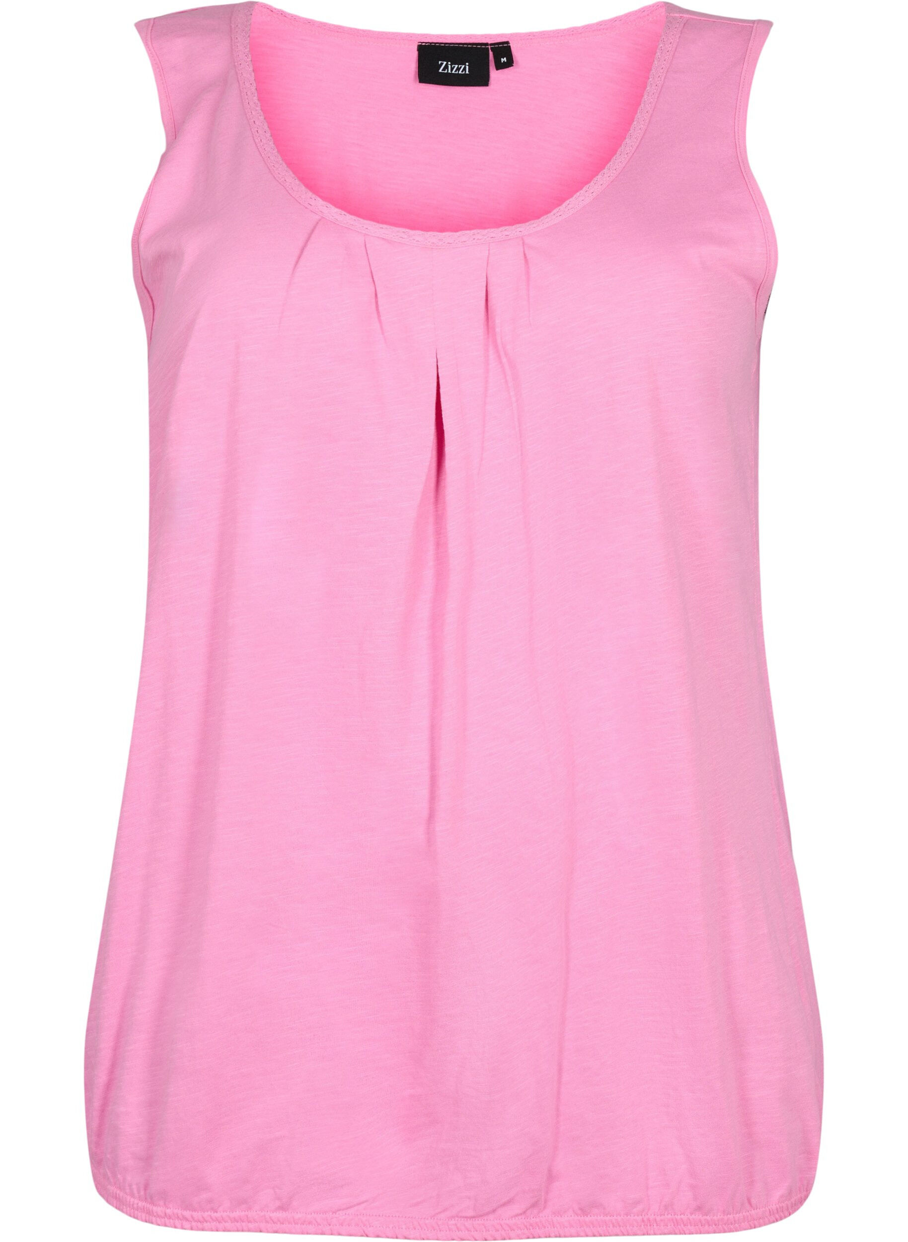 Zizzi 2-pack bomullstopp med spetskant, Rosebloom / Black, Packshot image number 2