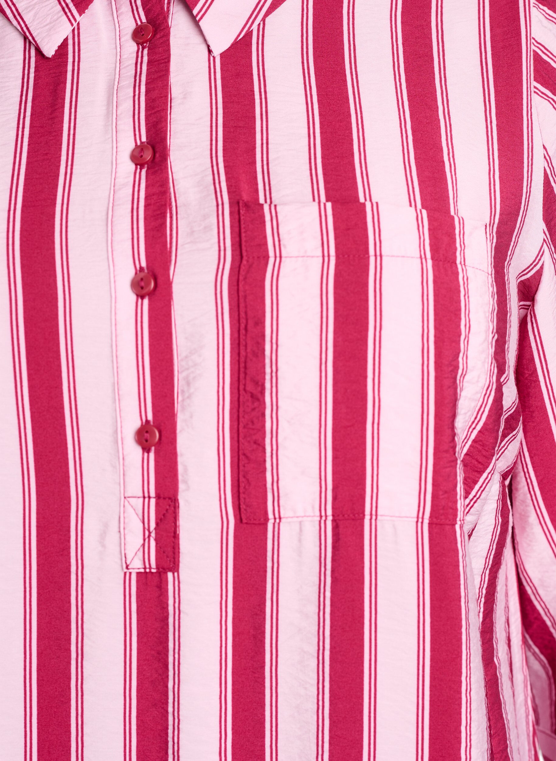 ZizziKort kl&auml;nning med krage och br&ouml;stficka, Rosa, Packshot image number 2