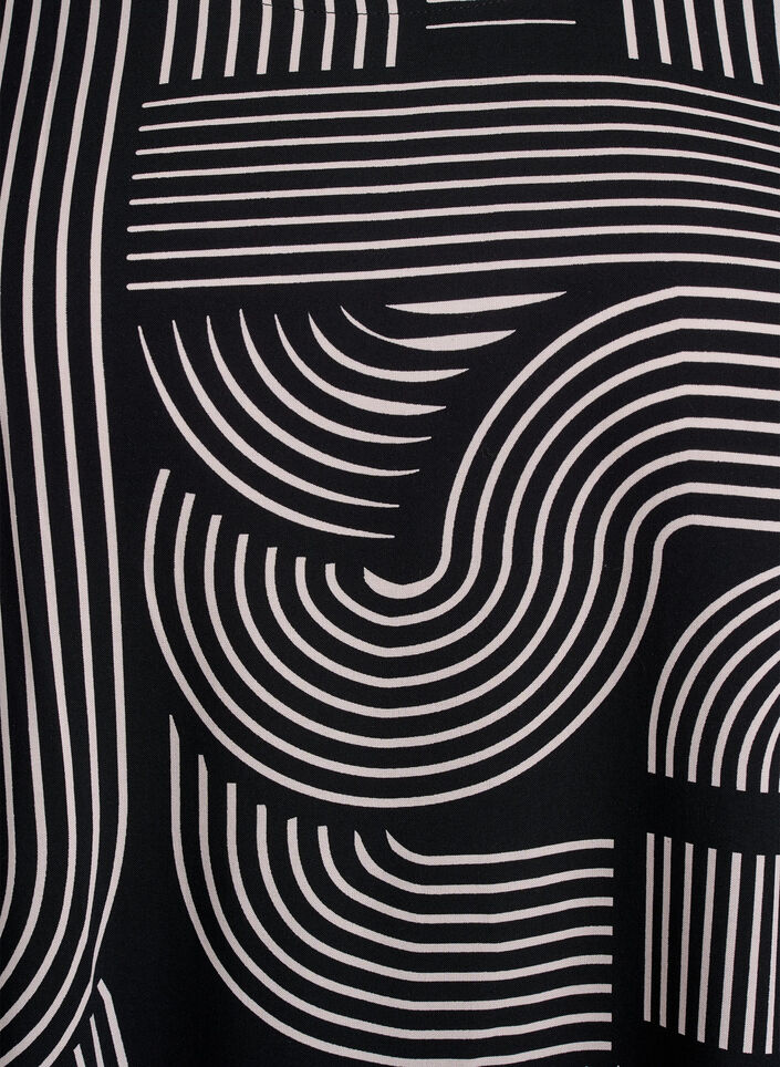 FLASH &ndash; Kort&auml;rmad viskosblus med tryck, Svart, Packshot image number 2